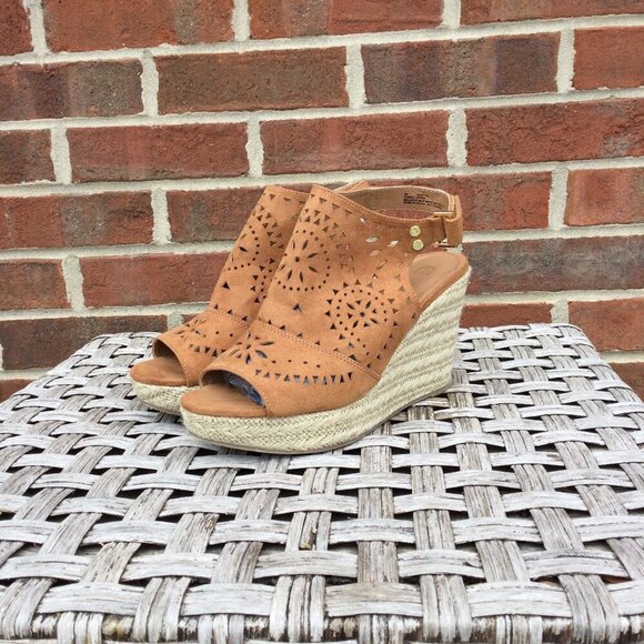 Cest 1946 Wedge Espadrille Sandals Womens Size 9 Brown - Picture 1 of 16
